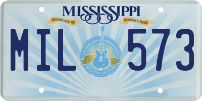MS license plate MIL573