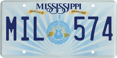 MS license plate MIL574