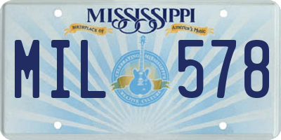 MS license plate MIL578