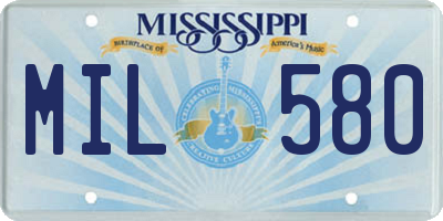 MS license plate MIL580