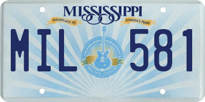 MS license plate MIL581