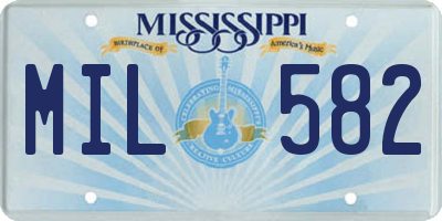 MS license plate MIL582