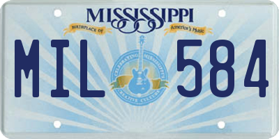 MS license plate MIL584