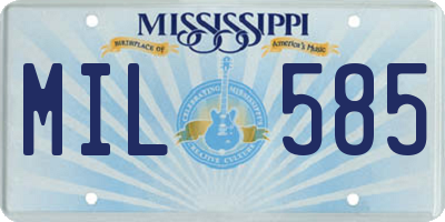 MS license plate MIL585