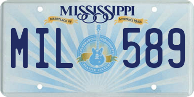 MS license plate MIL589