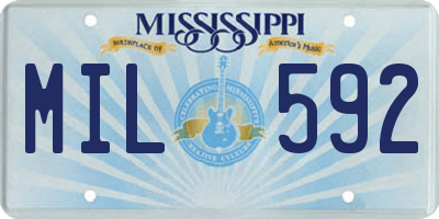 MS license plate MIL592