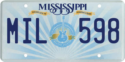 MS license plate MIL598