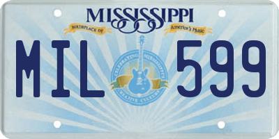 MS license plate MIL599