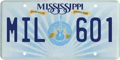 MS license plate MIL601