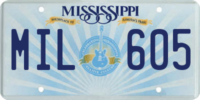 MS license plate MIL605