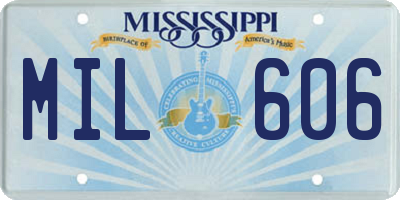 MS license plate MIL606