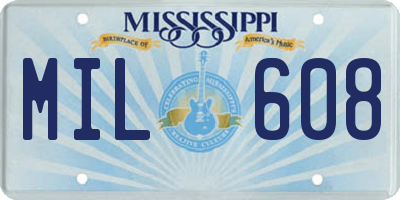 MS license plate MIL608