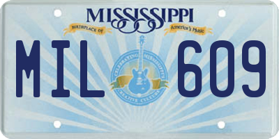 MS license plate MIL609