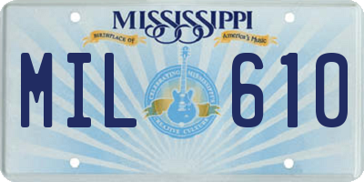 MS license plate MIL610