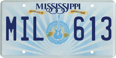 MS license plate MIL613