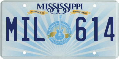 MS license plate MIL614