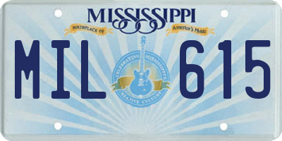 MS license plate MIL615