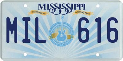 MS license plate MIL616