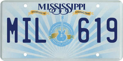 MS license plate MIL619