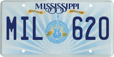 MS license plate MIL620