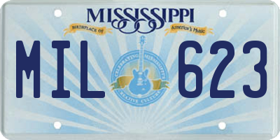 MS license plate MIL623