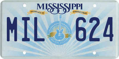 MS license plate MIL624