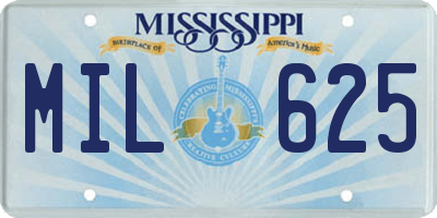 MS license plate MIL625