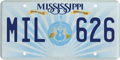 MS license plate MIL626