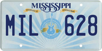 MS license plate MIL628