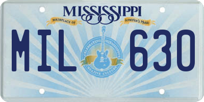 MS license plate MIL630