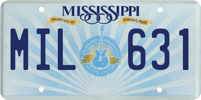 MS license plate MIL631
