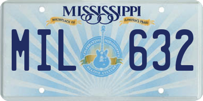 MS license plate MIL632
