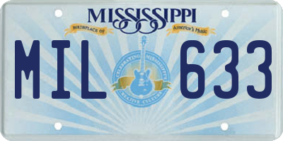 MS license plate MIL633