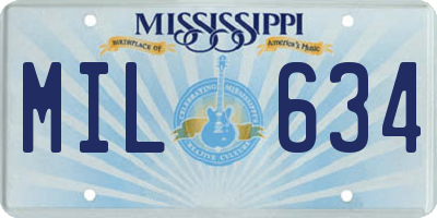 MS license plate MIL634