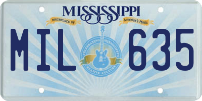 MS license plate MIL635