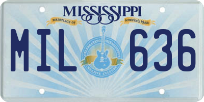 MS license plate MIL636
