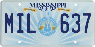 MS license plate MIL637