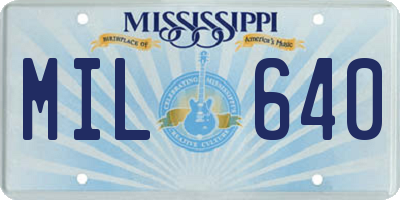 MS license plate MIL640