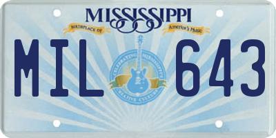MS license plate MIL643