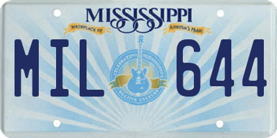MS license plate MIL644