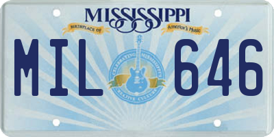 MS license plate MIL646