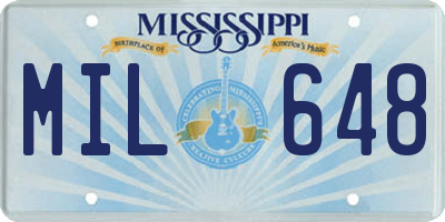 MS license plate MIL648
