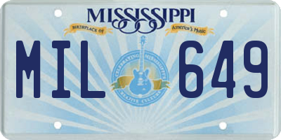 MS license plate MIL649