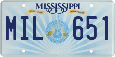 MS license plate MIL651