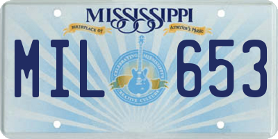 MS license plate MIL653