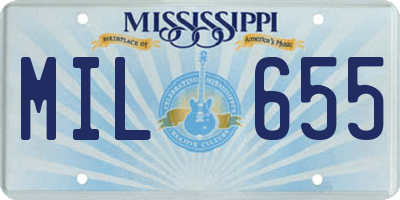 MS license plate MIL655