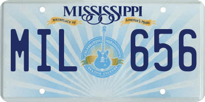 MS license plate MIL656