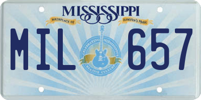 MS license plate MIL657