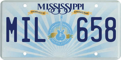 MS license plate MIL658