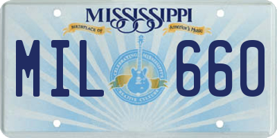 MS license plate MIL660